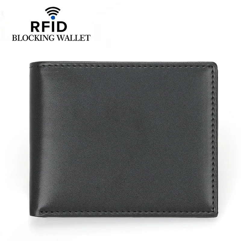 High Quality Cowhide Leather Wallet short Purses Money Credit Card Holder Man Wallets wholesale