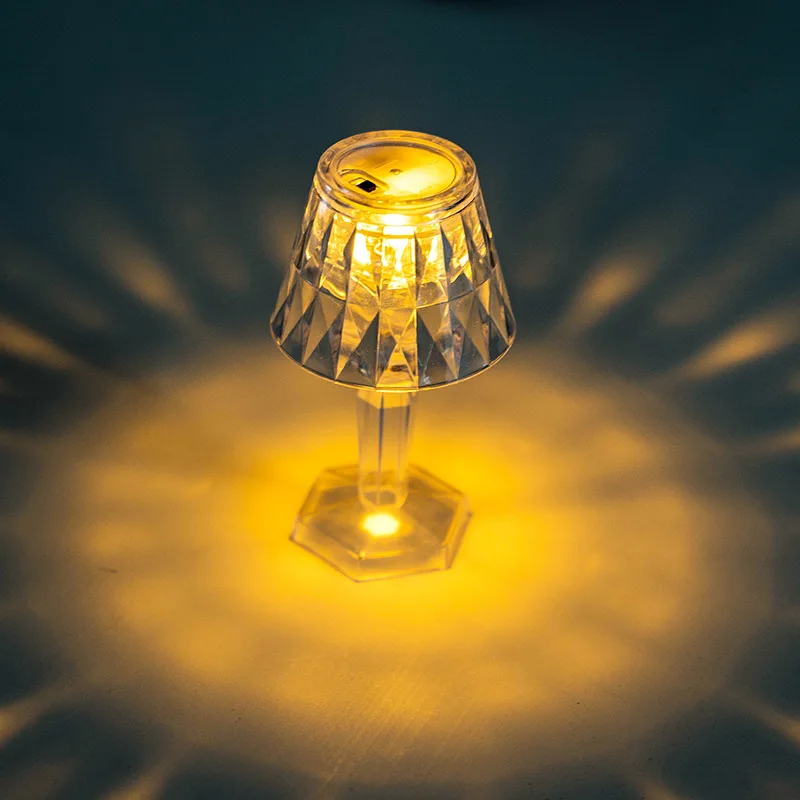 Crystal table lamp led transparent acrylic creative night light simple bedside lamp