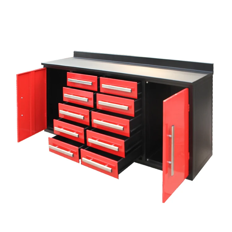Customized tool cabinet Hot Sale Widely used 20 Drawer Combine Steel Storage workbench With 4 Doors