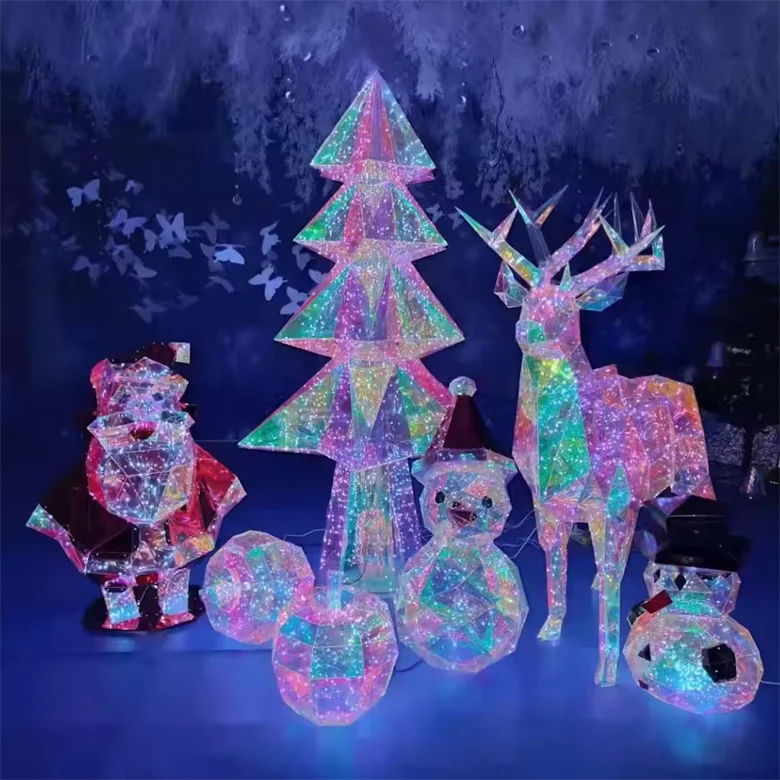 Customized Colorful Luminous Deer Shaped Outdoor Landscape Light Park Scenic Decorative Motif Lights