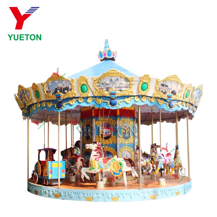 Fairground Attraction Manege Amusement Rides Carousel Horses 16 Merry Seats Round Tours Sale