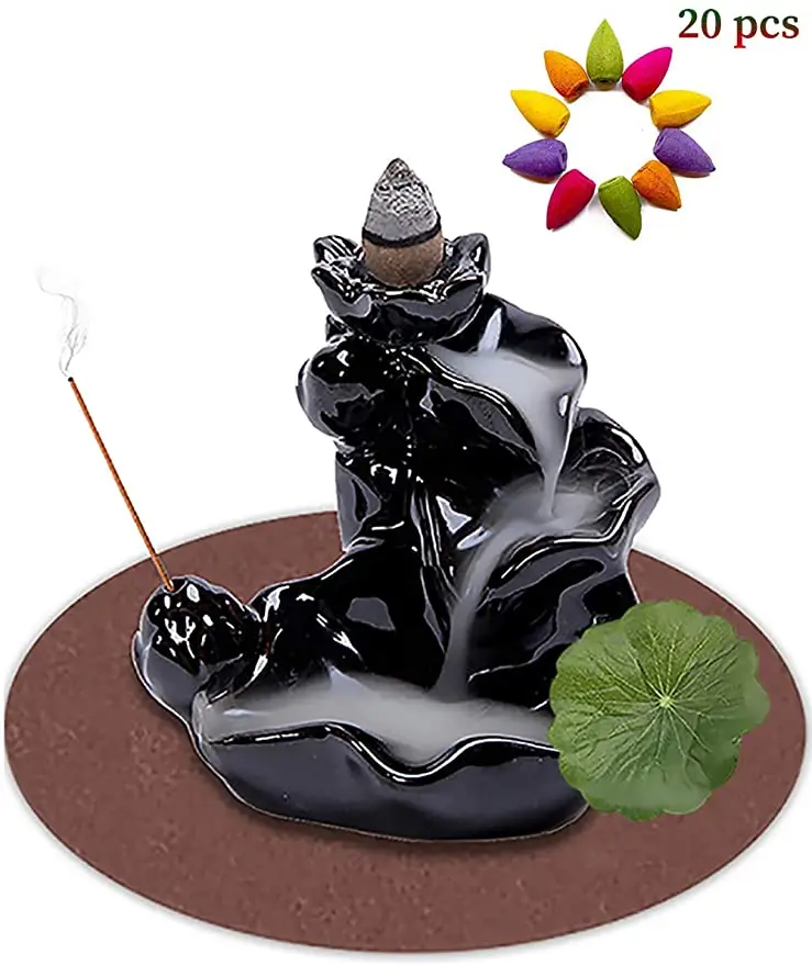 arabian incense burner arabic incense waterfall smoke bruleur encen joss sticks holder porte encens oud stick incense holder