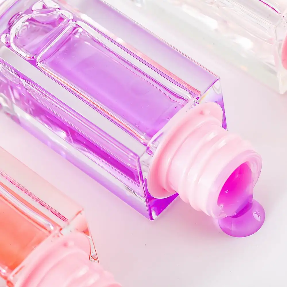 High Quantity Custom Logo Moisturizing Fruit Flavor Lip Glosses Lip Oil Private Label Big Brush Hydrating Color Changing Lip Oil