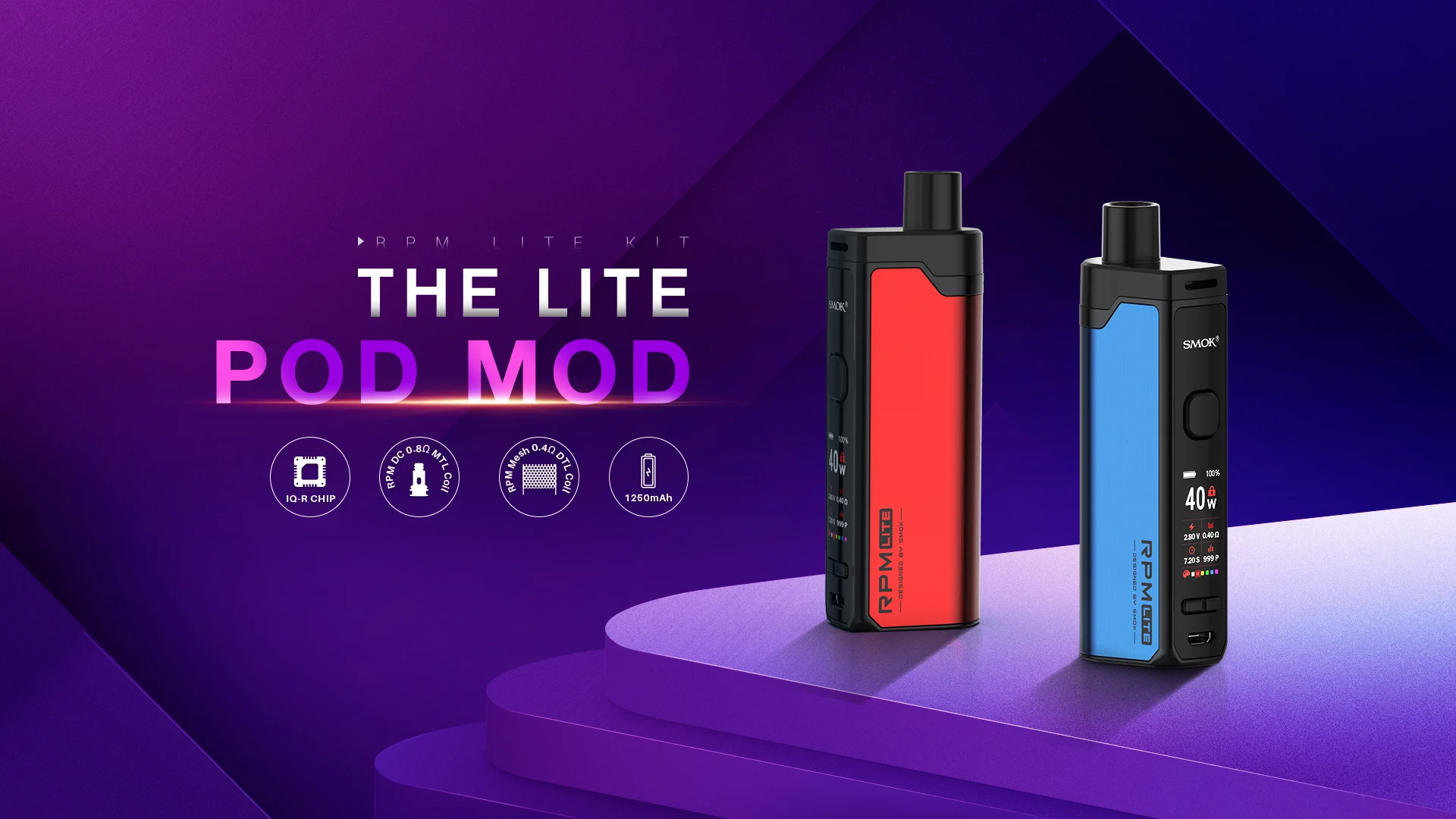 
SMOK 3.2ml vape cartridge 1250mAh pod system RPM LITE KIT 