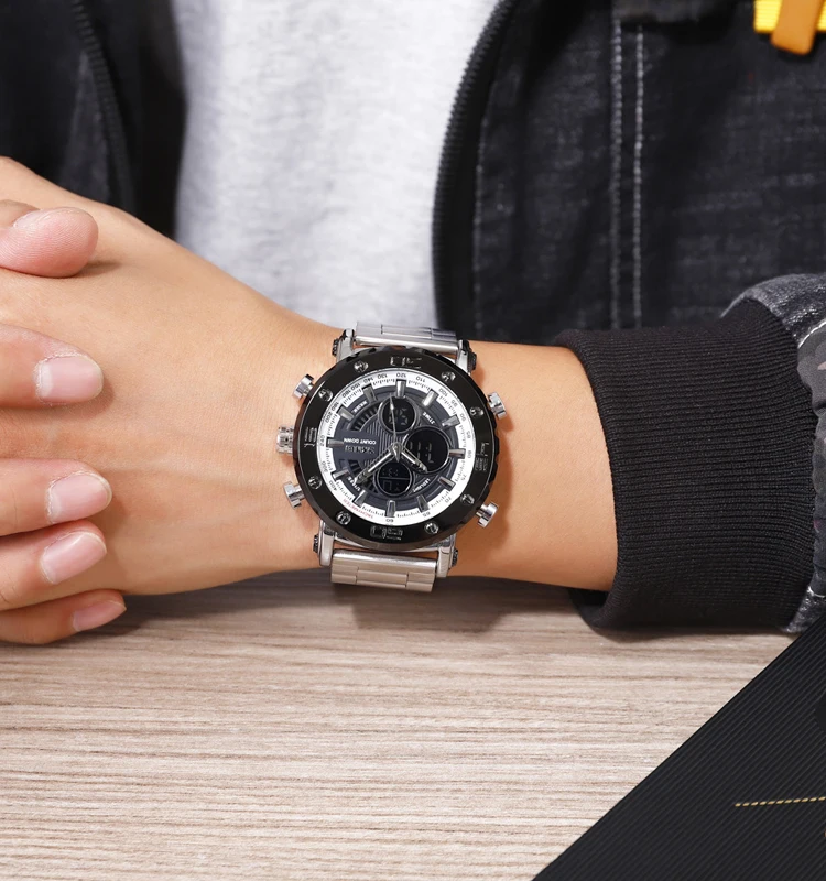 SKMEI 1636 Led водонепроницаемый 3ATM нержавеющая сталь браслет часы цифровые золотом изготовленный на заказ логос oem часы мужчин, который надевается на лучезапястный сустав бренд