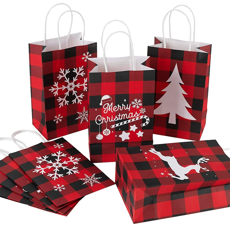 Wholesale Custom Christmas Gift Packaging Luxurious Paper Bags for Upscale Festive Presents and Celebrations