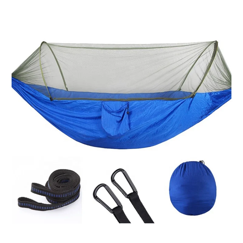 Custom print adults outdoor camping hammock with net ultralight parachute nylon travel hammock