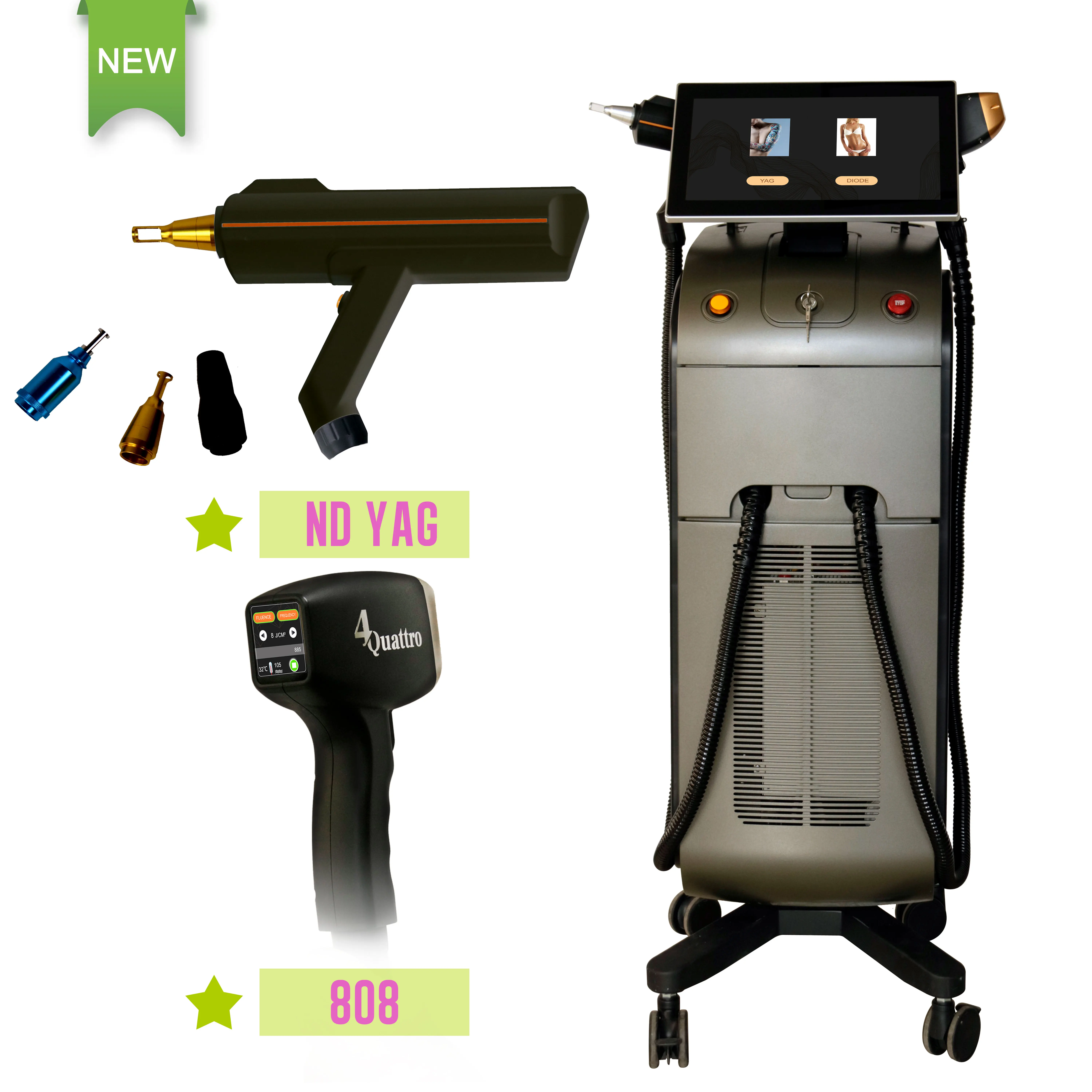 Weifang KM  2 in 1 diode laser hair removal and tattoo removal nd yag laser