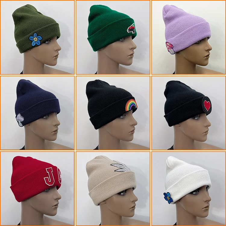 Embroidered Skull Hat Wholesale Women Knitted Hats Winter Hat Beanie