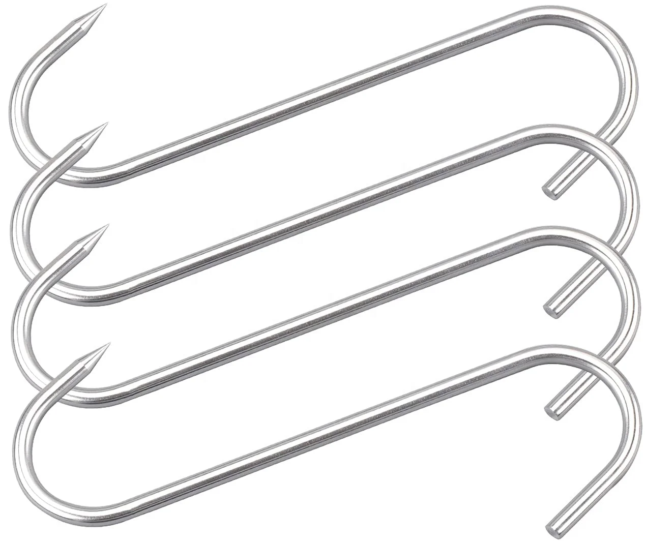 4 to 6mm High Polished Stainless Steel Meat Processing Butcher Hook S Hooks with Plain Finish