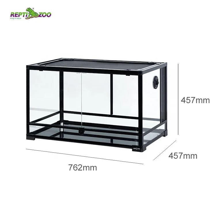 REPTIZOO 42 Gal 159 L Lizard Tank Enclosure for Bearded Dragon Black Snake Tank Glass Terrariums With Wire Mesh Screen Cover