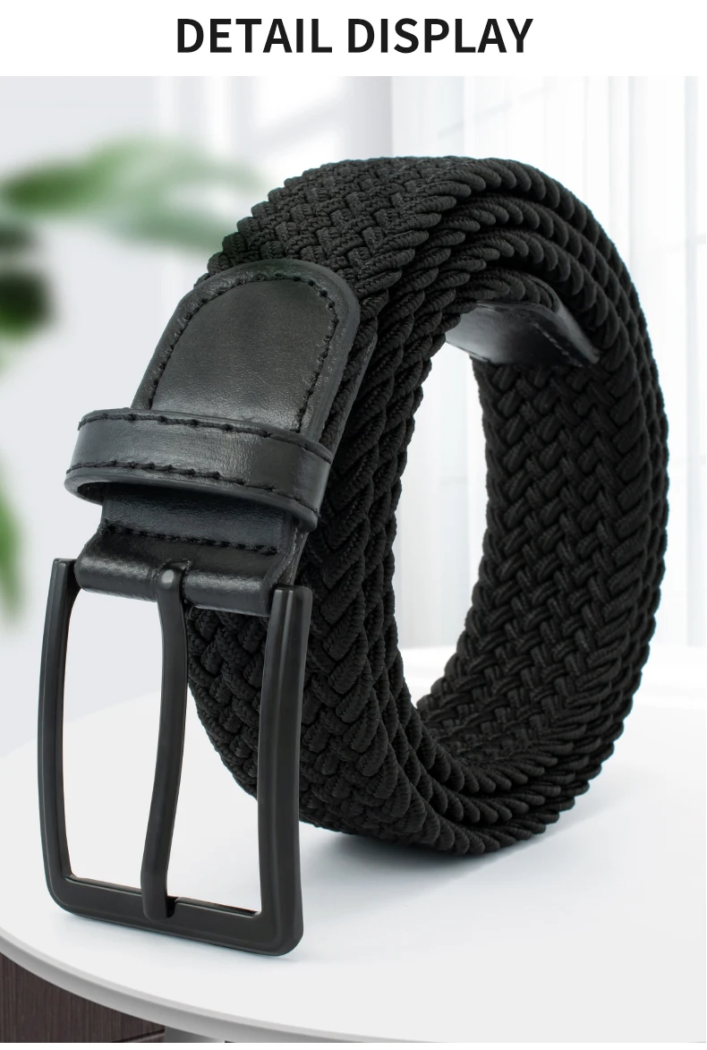 Fashion woven braided elastic stretch durable customized logo for men women fancy convenient ribbon fabric belts