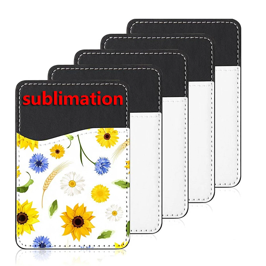 Sublimation Blanks Phone Wallet PU Leather Card Holder for Back of Phone Stick for iPhone Android HTV Friendly DIY Blanks