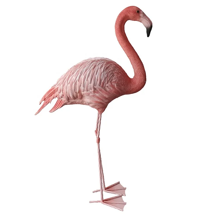 Custom nordic garden ornaments polyresin pink flamingo statue,outdoor garden decor resin flamingo&