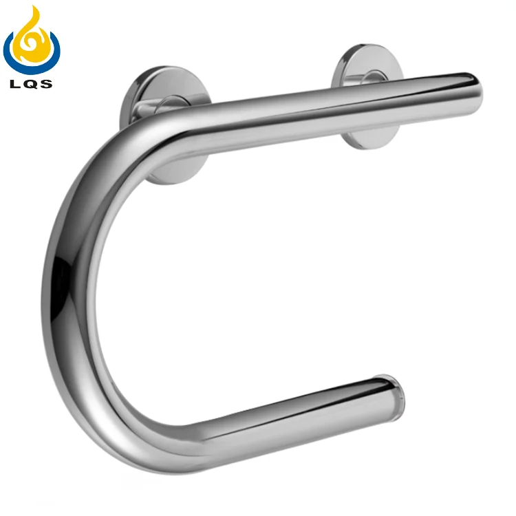 Handle safety handrail bathroom armrest stainless steel grab bar with paper tissue holder