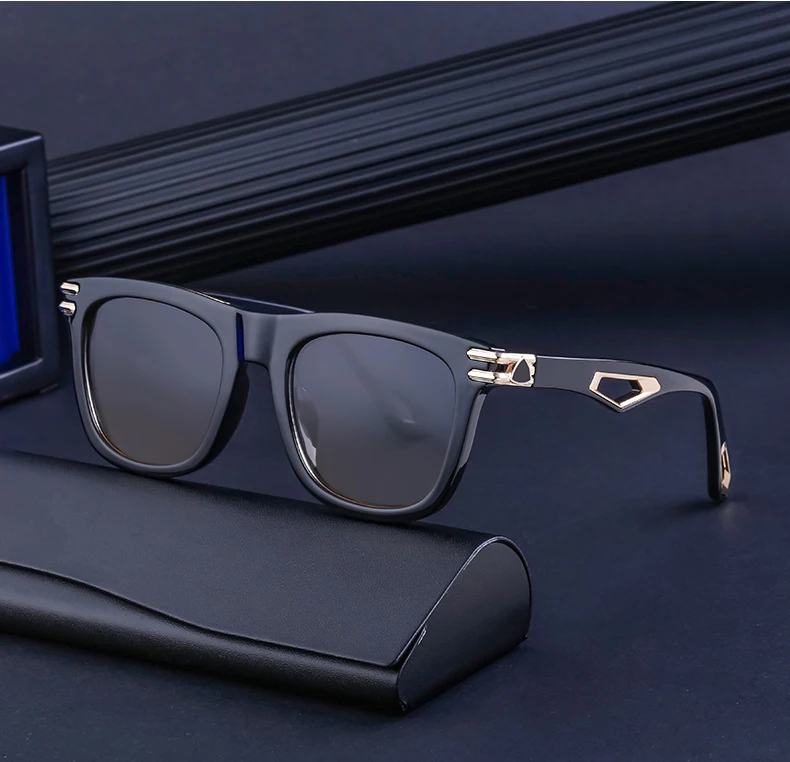 2023 cool fashion rivet sun glasses men custom logo women men wholesale square sunglasses