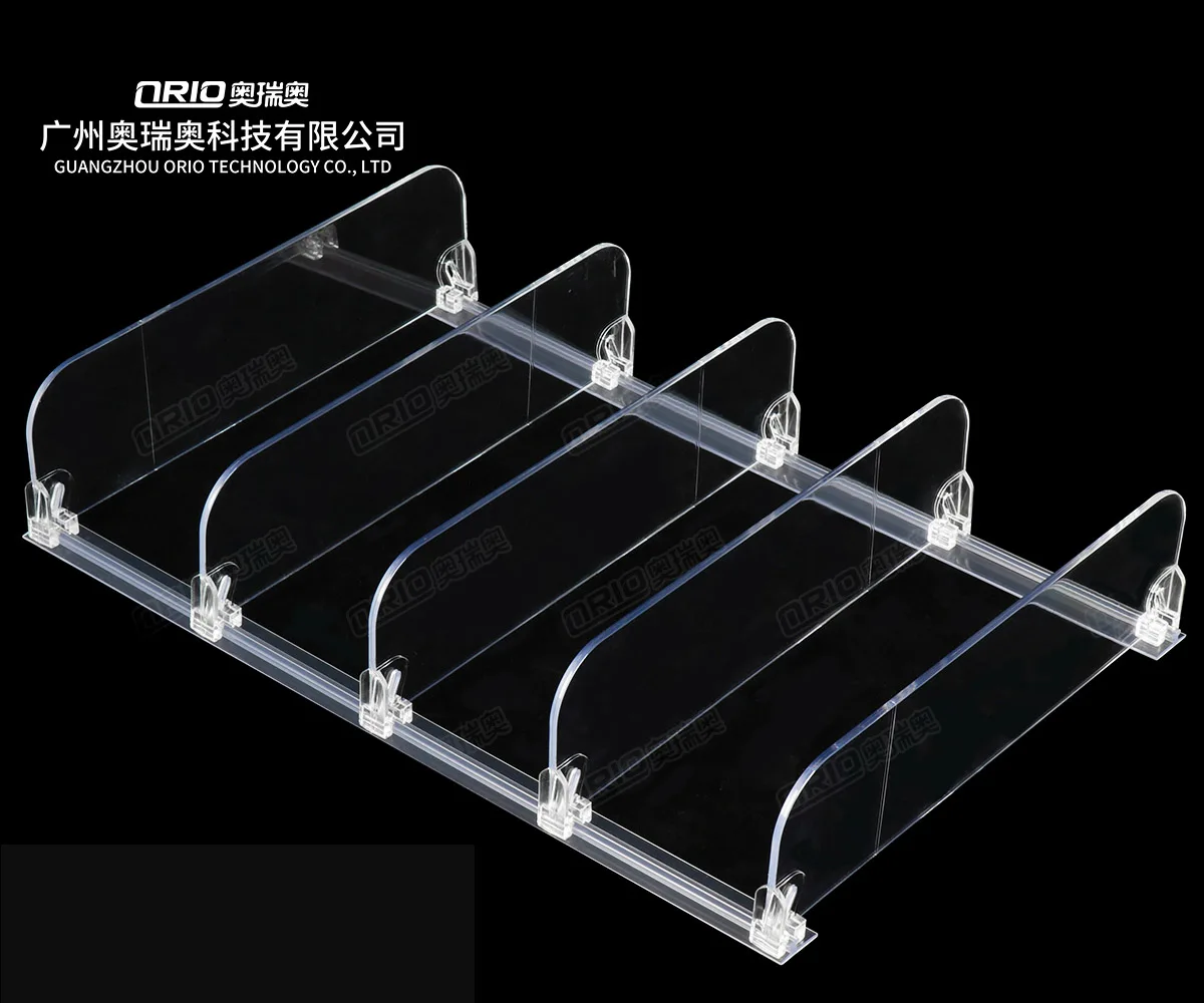 Wholesale adjustable Shelf Pusher Divider clear acrylic separator Supermarket display Shelves divider warehouse rack dividers