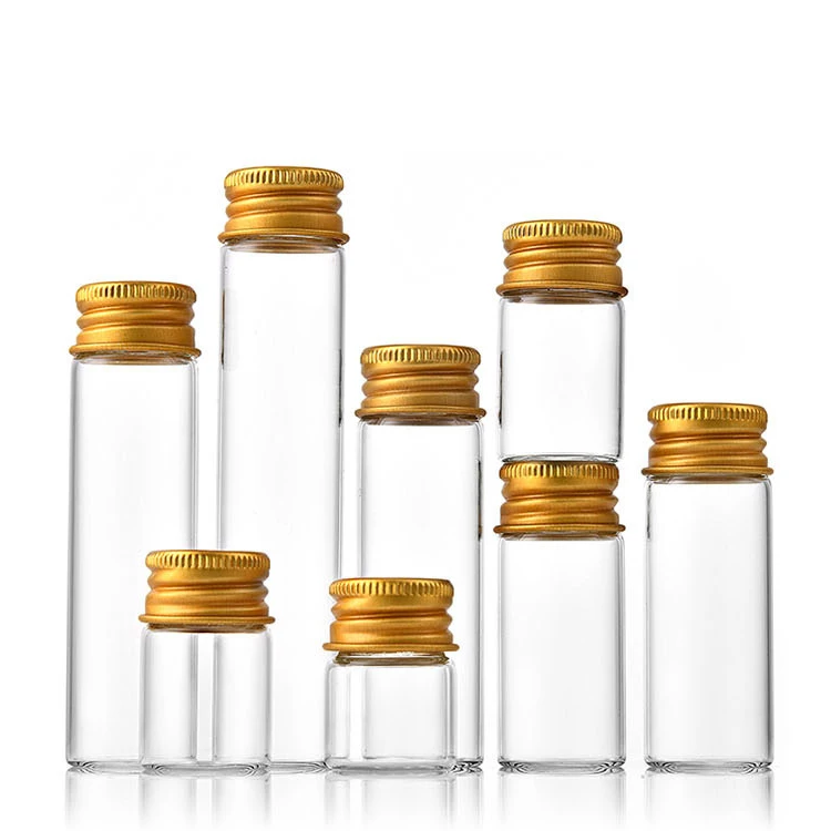 5ml 7ml mini glass vials tube glass vials 20ml with screw lid