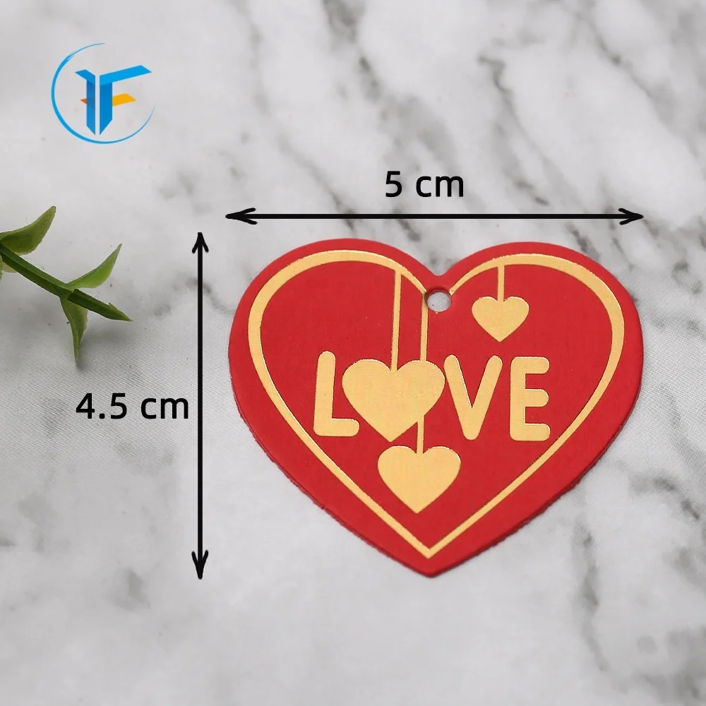 Customized high-end clothing tag love gold foil color printing