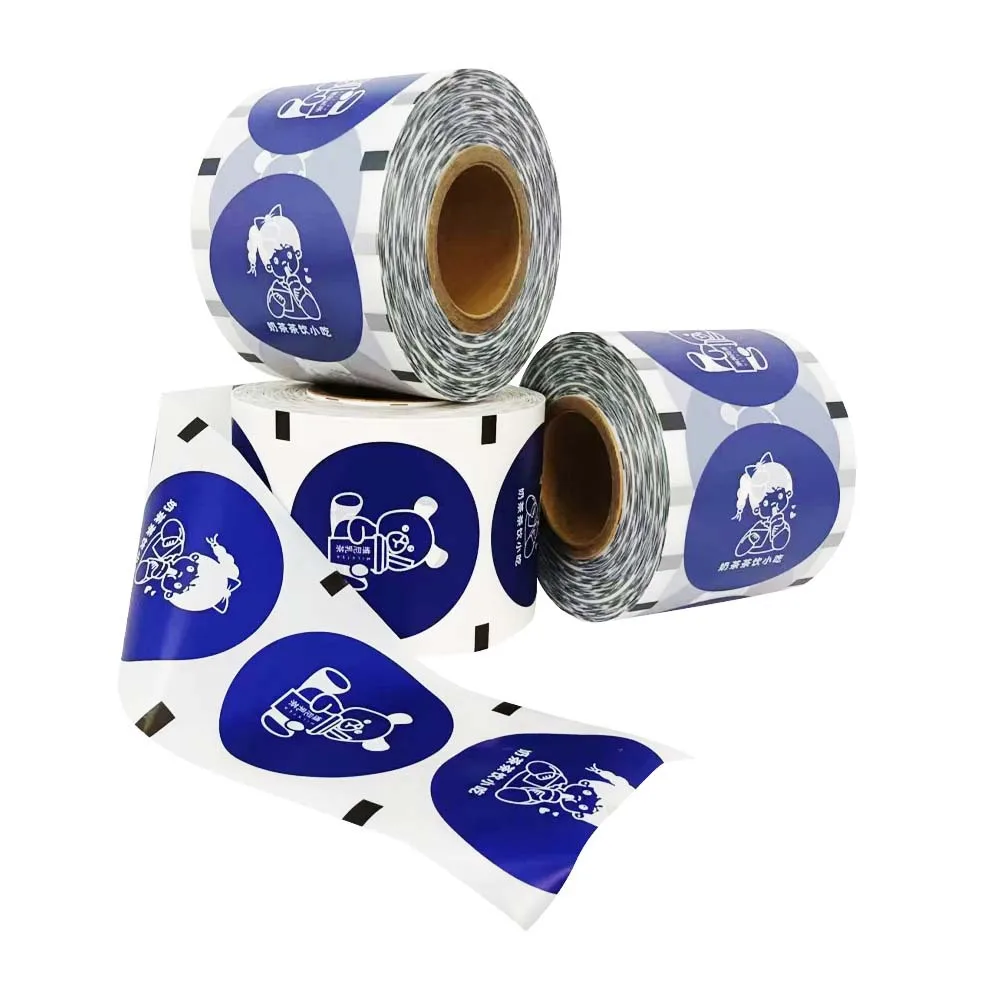 Food Grade 90/95mm Paper Laminated Plastic Cup Sealing Film Custom Logo Bubble Tea Sealing Film Moisture Proof Roll Film
