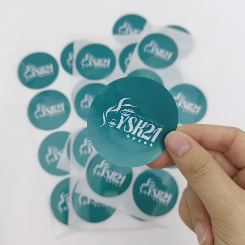 Custom self adhesive round label glossy waterproof vinyl sticker printed sheet label