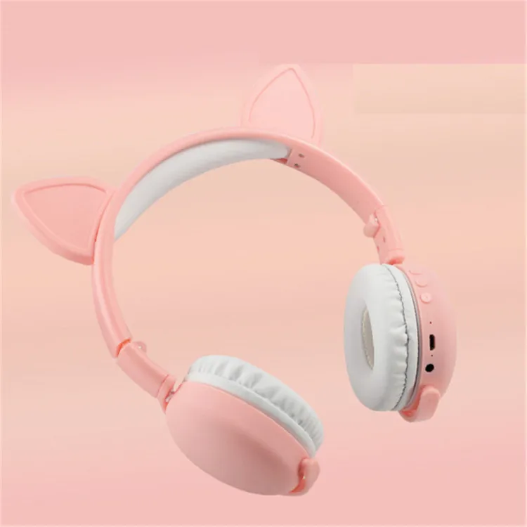 
Christmas Gift Xmas Promotion Stereo Gaming Earphone Lovely Cat Ear BT Music Headphone Wholesale Four Colors Headsets 