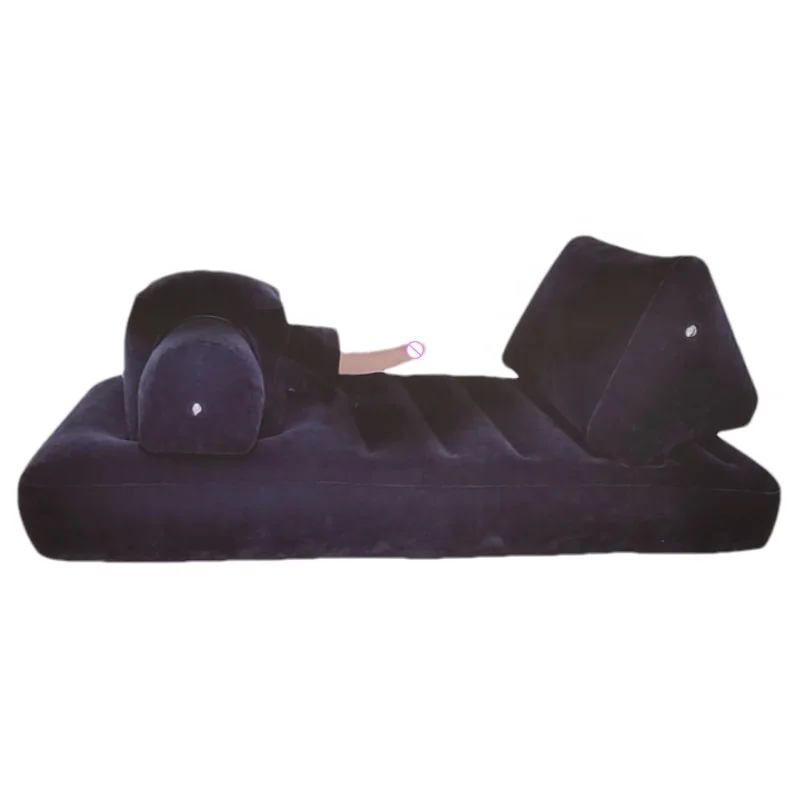 Velvet surface Ergonomically designed sex furniture remote control Dildo with 3-speed thump masturbation inflatable sex mattress