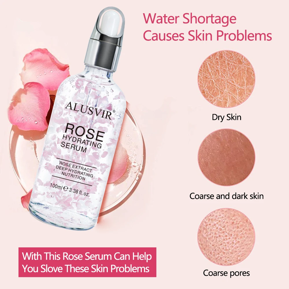 Private Label Face Serum Oem Organic Skin Care Vegan Whitening Anti Aging Repairing Rose Facial Serum Rose Petal Essence