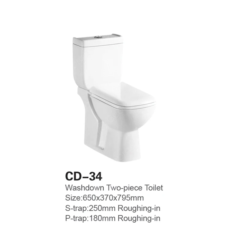 
toilet pan washdown Two piece bathroom floor mounted toilet with cistem S-trap 250mm 