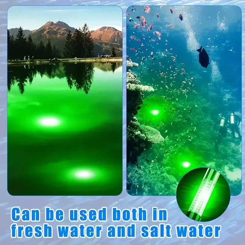 30W 50W White Green Fish Lure Attract Finder Lamp LED Underwater Fishing Light-Brightens instantly when exposed to water