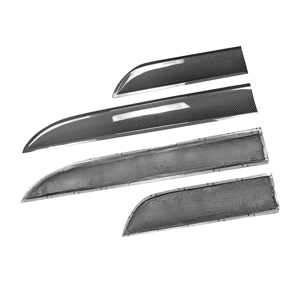 Real Dry Carbon Fiber universal Front Bumper Canards Trims body kit For Porsche Macan 2015-2018