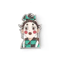 Wholesale Japanese Anime Demon Slayer Flower Street Chapter Mouth Hira Inosuke Tanjiro Metal Badge