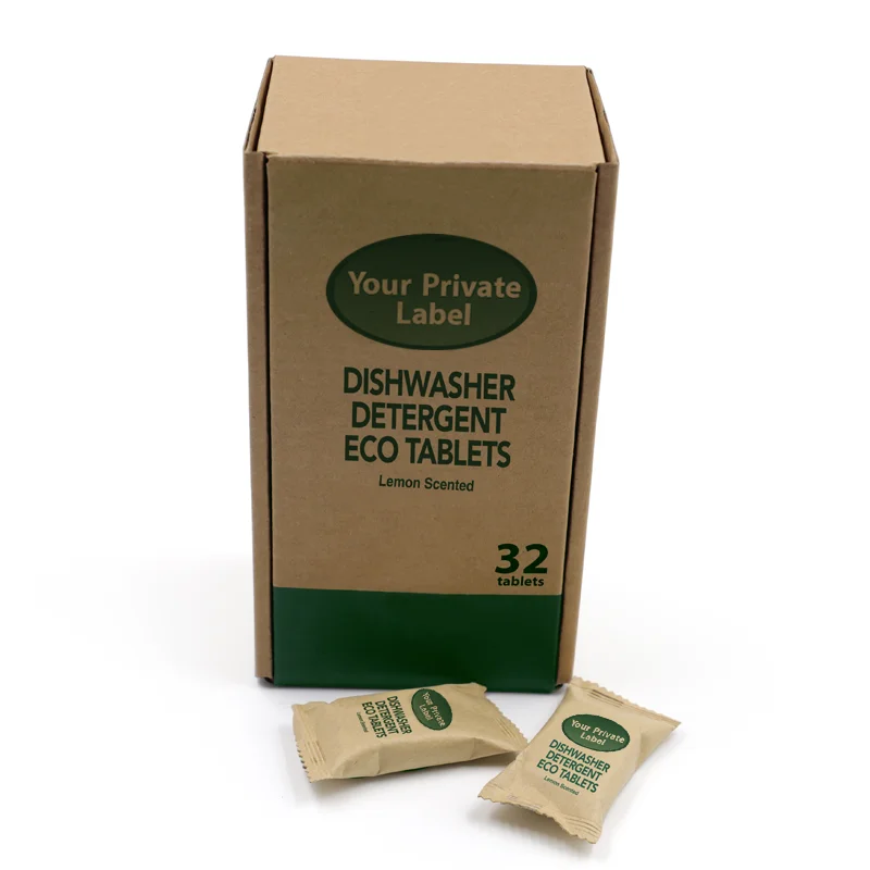 New arrival All purpose dishwasher tablets eco-friendly plant-drived formula with water soluble film refill in krafe paper