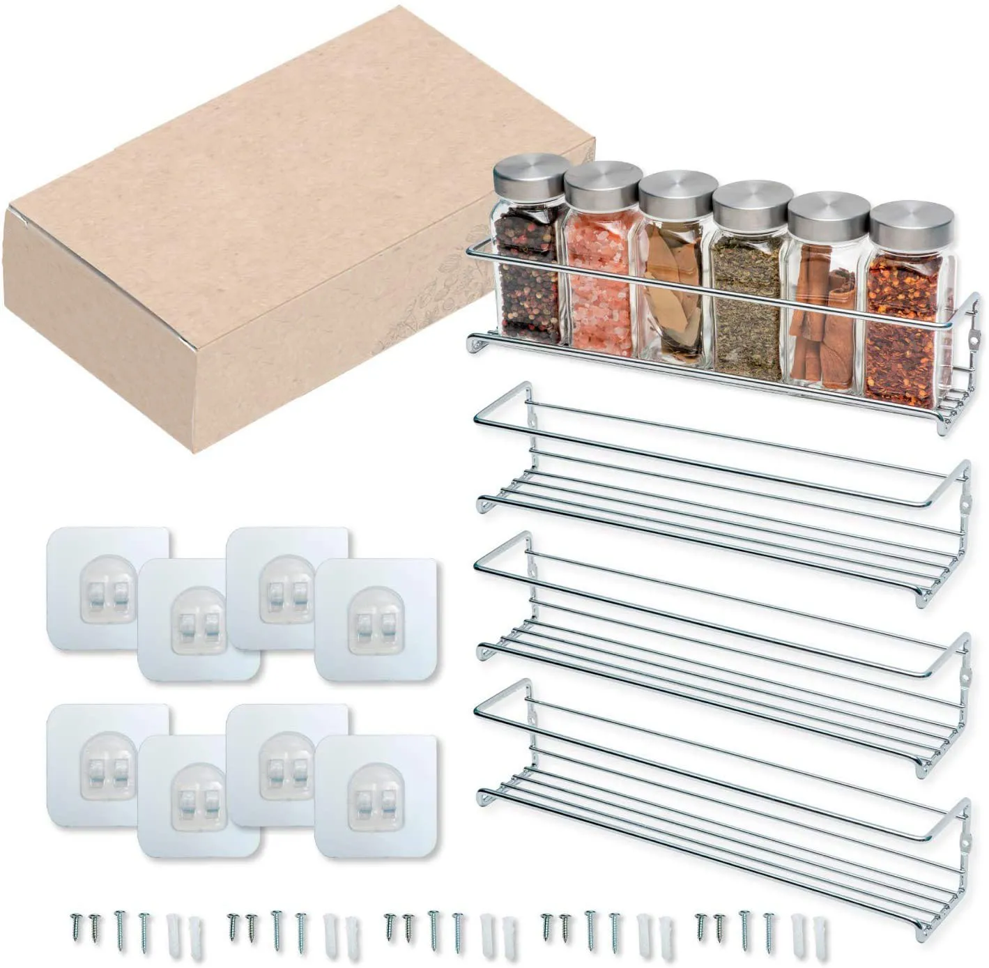 Sturdy Metal Material Adjustable Hanging Shelf Spice Rack