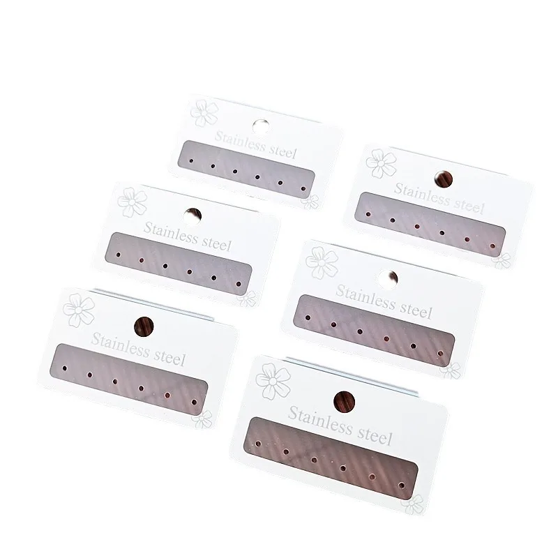 5.5*3cm New 6-hole In-line Stud Hook PVC Cardboard Ear Ring Paper Card Earring Plastic Hanging.