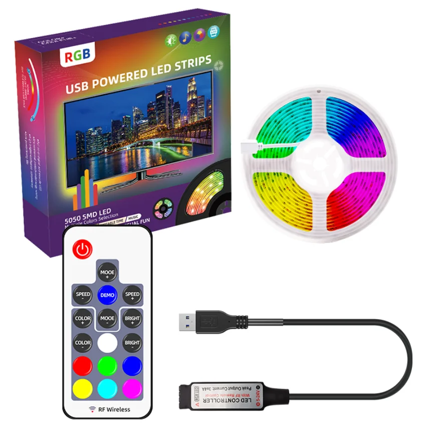 5050 RGB led strip light 5m USB5V IP20 IP65 IP68 waterproof 30leds factory price amazon new hot selling 10% discount
