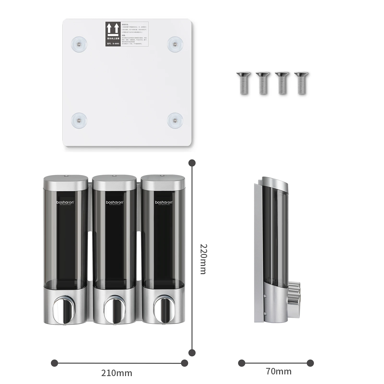 Top Abs Plastic Dispensador De Jabon Wall Mounted Refillable Manual Liquid Gel Hand Sanitizer Alcohol Shampoo Soap Dispenser