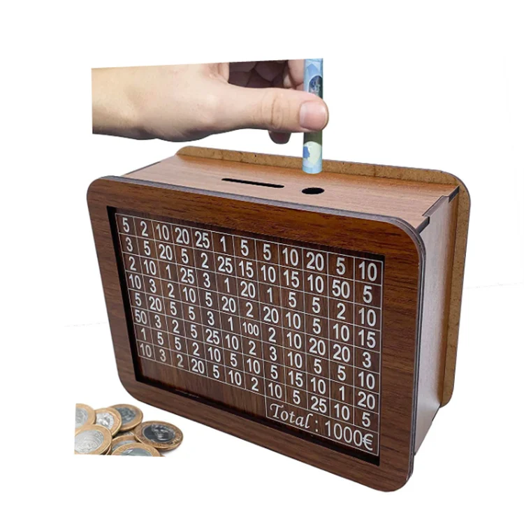 Natural Wood Money Box Adults Piggy Bank Creative for Real-Money Piggy Bank for Adults