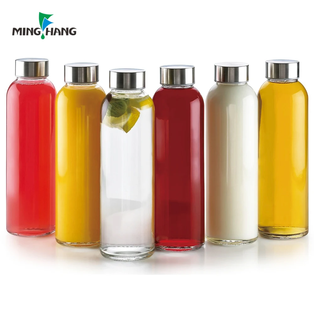 18oz LeakProof Protective Neoprene Sleeve Drinking Water Glass Juice Bottle With Stainless Steel Lids