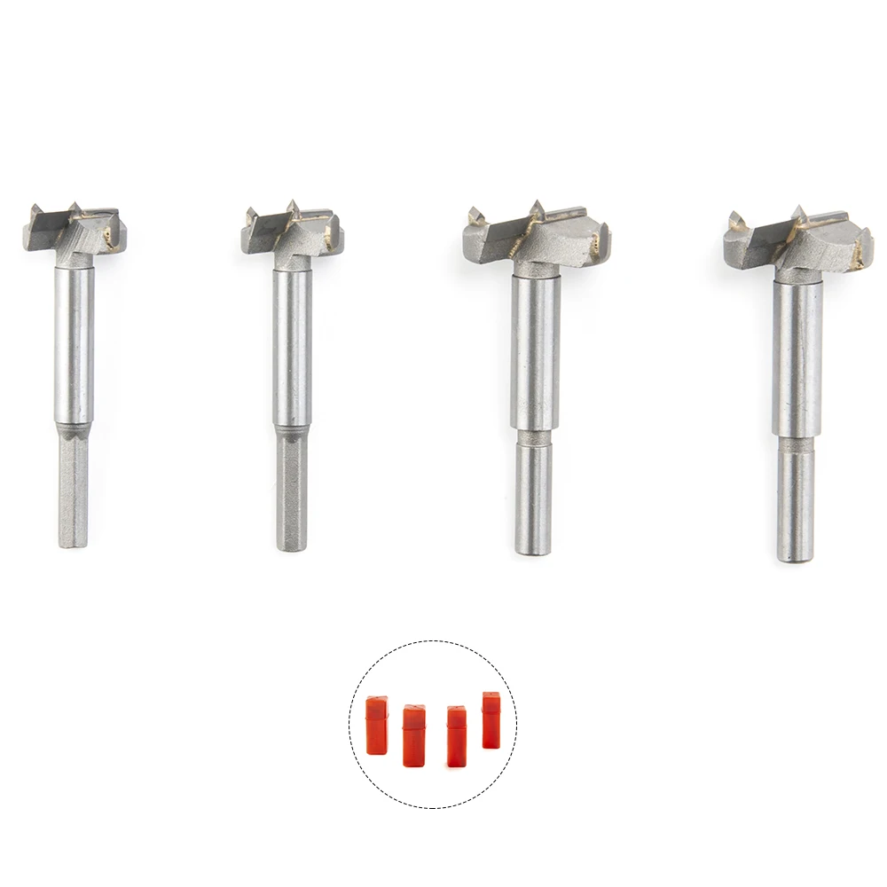 4PCS Wood Quick Change Shank Drill Bits Hole Saw Auger Opener Forstner Drill Bits Kit Set