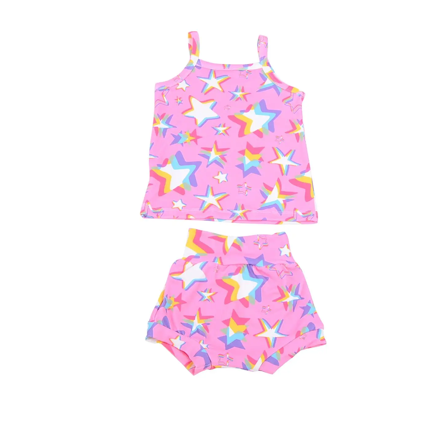 USA Pure cotton five-point star print baby set American Independence Day 2 pcs bummies set baby girls backless set