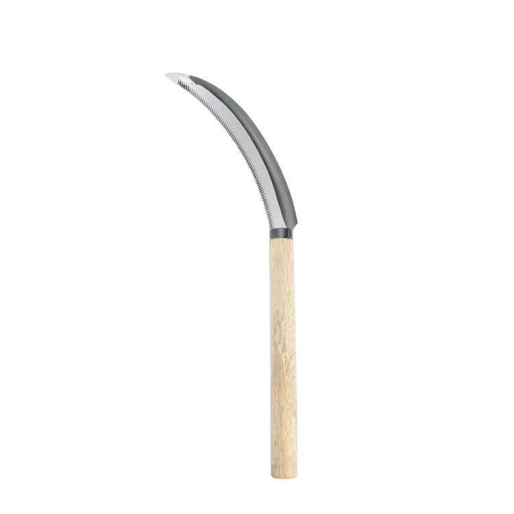 Carbon Steel Scythe Agriculture Grass Knives Farming Rice Sickle Wooden Handle Harvest Sickle farm tool