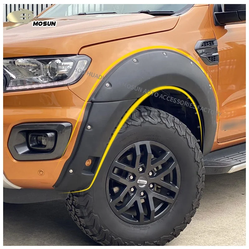 ABS Fender Flare For FORD RANGER T8 2019-2022 Bolted wheel arch Pocket Rivet Eyebrow Protector Other Exterior Accessories