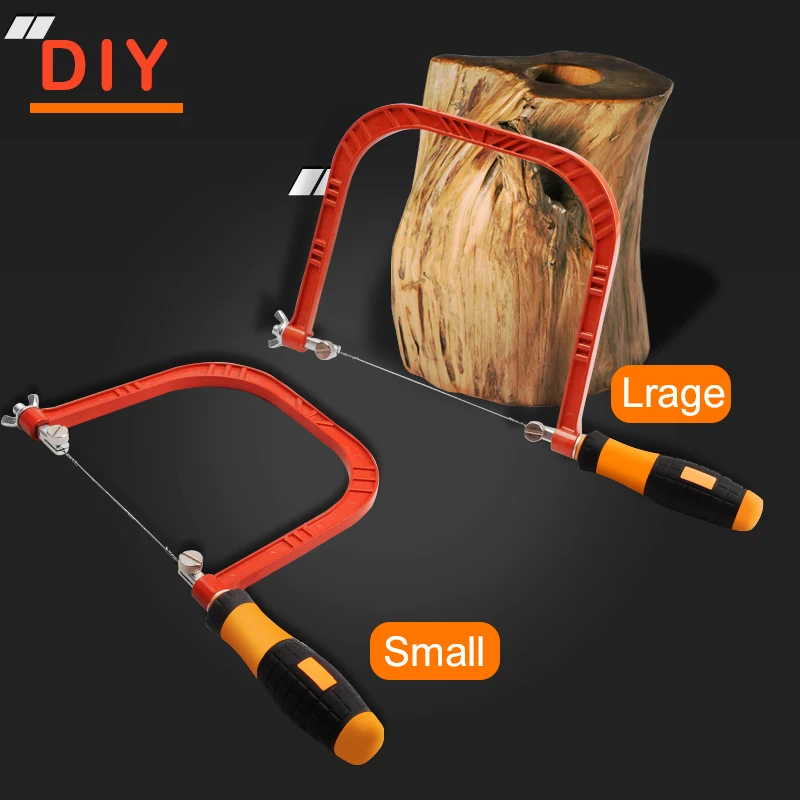 Hand Pull Coping Saw Steel Blade Frame For DIY Woodworking Magic Saw Tool With 40pcs Replacement Fret Blades