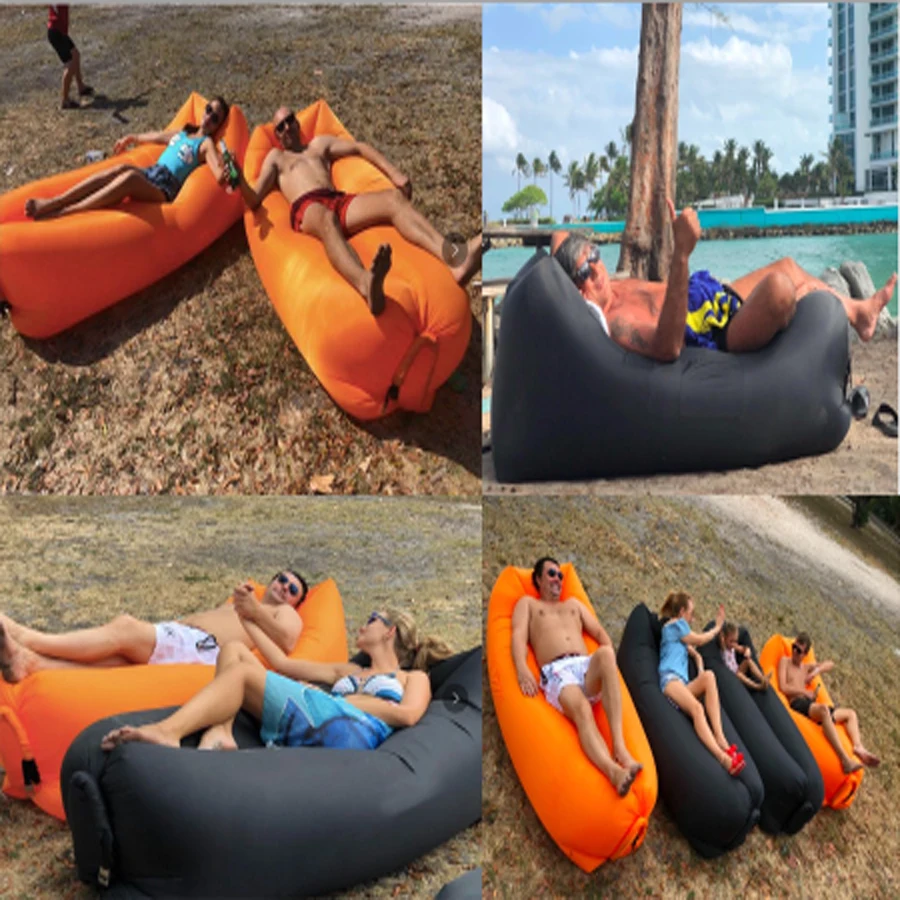 
Light Sleeping Bag Waterproof Inflatable Lazy Sofa Camping Air Bed Adult Beach Lounge Chair Fast Folding 