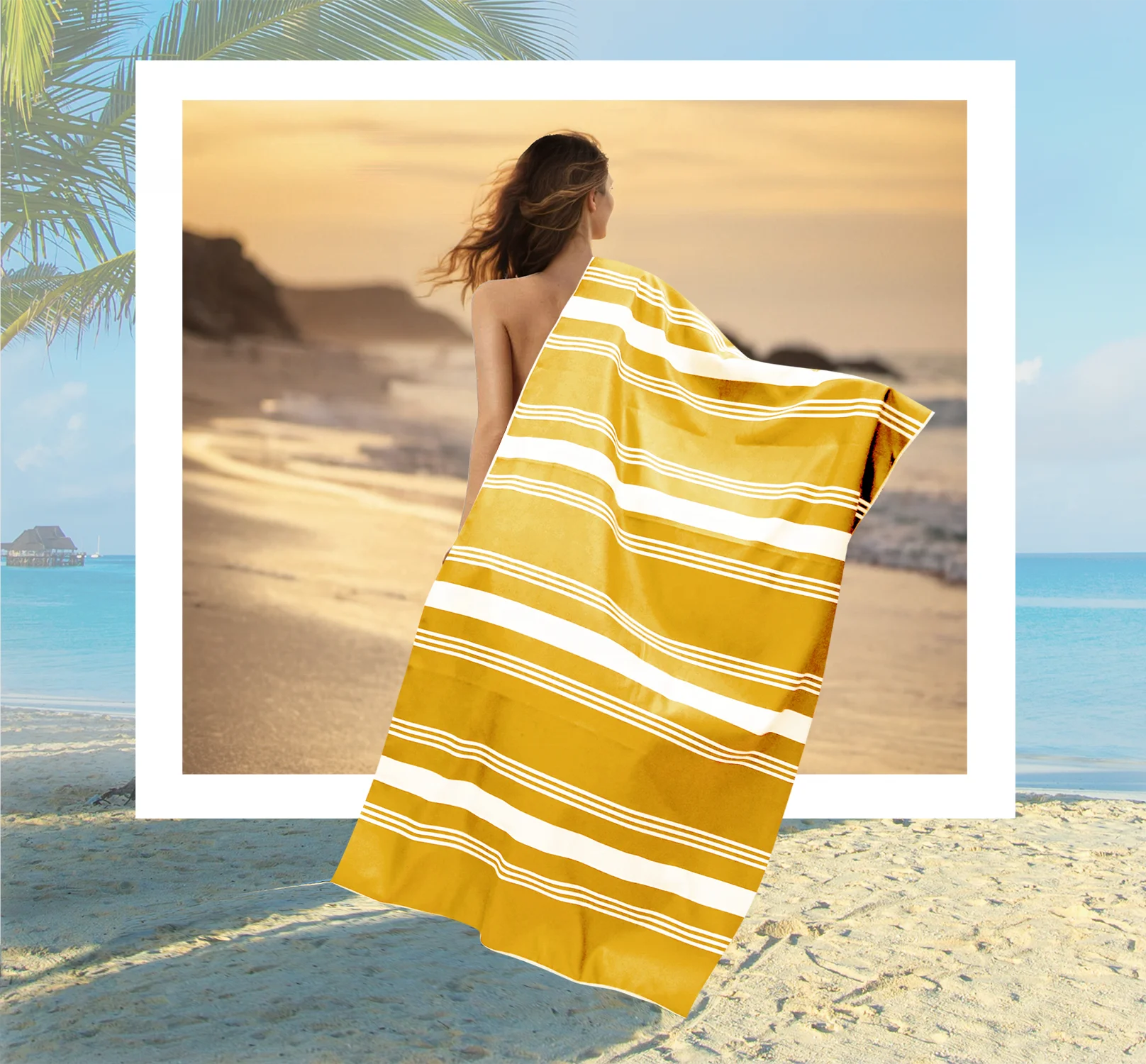 Eastsunshine Fast Dry RPET Beach towels Extra Large Beach Towel custom logo sand free  microfiber Beach Towel recycled bottle