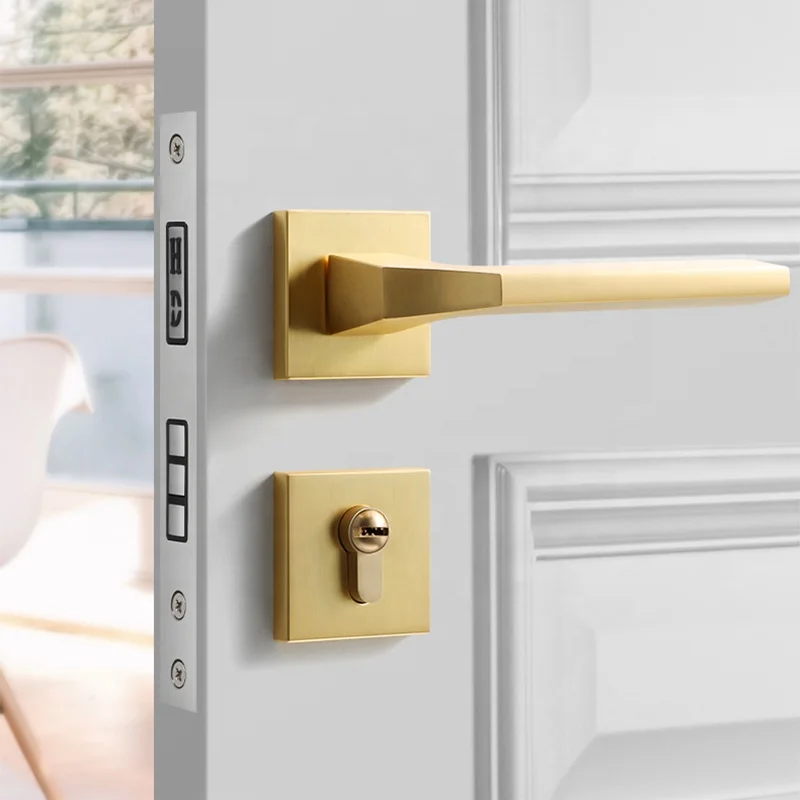 Simple Modern Door Hardware Gold Aluminum Door Handle