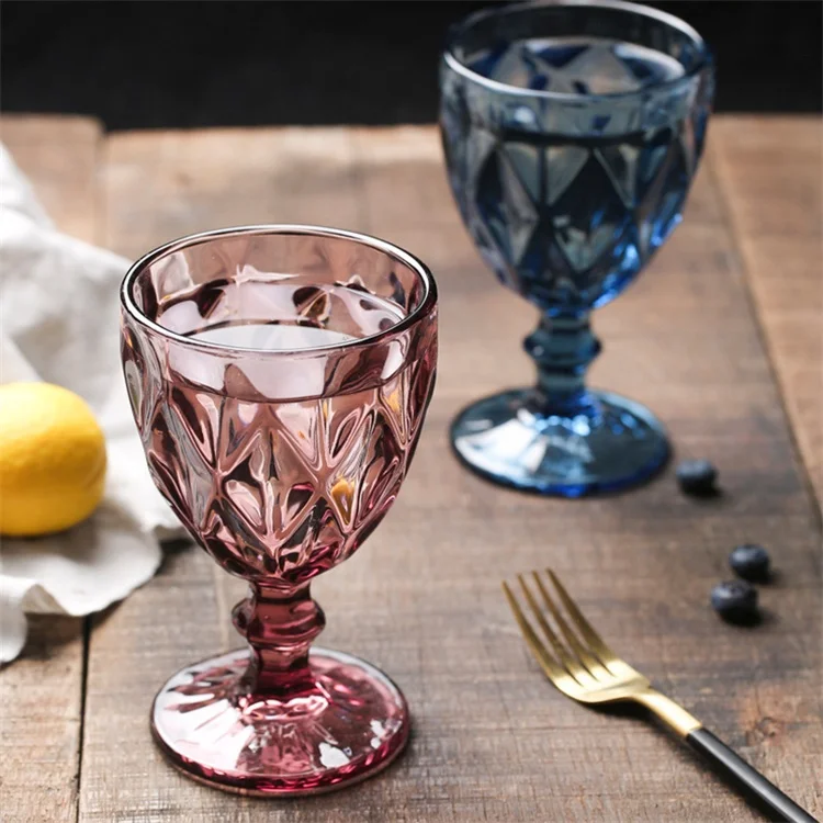 Wholesale Fancy Colored Red Wine Glass Goblet Toasting Stemware Glass Champagne Glassware