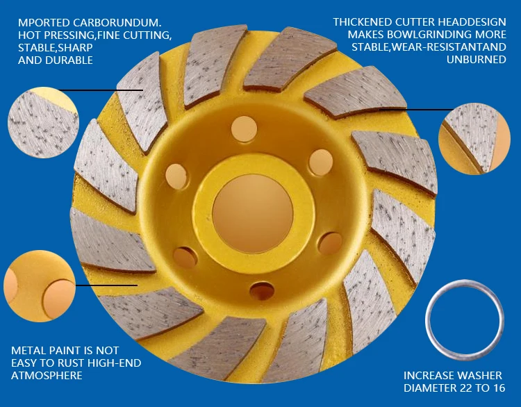 100mm diamond abrasive disc turbo diamond grinding wheel for Stone