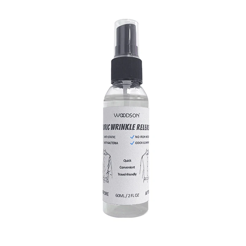 Plant formula 60ml portable travelers  clothes wrinkle remover fabric wrinkle release spray for wrinkles clothes